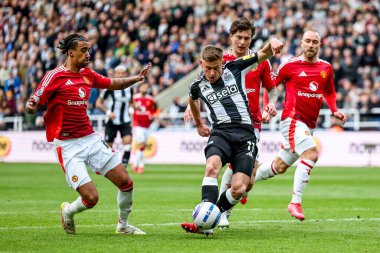 Newcastle United takımından Harvey Barnes, Premier League maçında Manchester United 'a karşı St. James' s Park, Newcastle, İngiltere 'de 13 Nisan 2025' te oynanan maçta 3-1 berabere kaldı.