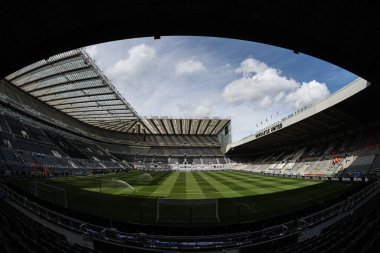 Premier Lig maçı sırasında St James Park 'ın genel görünümü Newcastle United ile Manchester United arasındaki St. James' s Park, Newcastle, İngiltere, 13 Nisan 2025