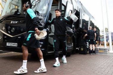 Wolverhampton Wanderers takımından Hwang Hee-Chan, 13 Nisan 2025 'te Wolverhampton Wanderers' ın Tottenham Hotspur 'a karşı oynadığı Premier League maçından önce geldi.