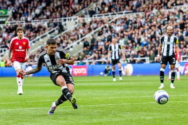 Newcastle United takımından Bruno Guimaraes, Premier League maçında Manchester United 'a karşı St. James' s Park, Newcastle, İngiltere 'de 13 Nisan 2025' te oynanan maçta 4-1 berabere kaldı.
