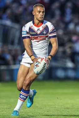 Wakefield Trinity 'nin Corey Hall of Wakefield Trinity maçı sırasında Wakefield Trinity Castleford Tigers' a karşı DIY Kitchens Stadyumu, Wakefield, Birleşik Krallık, 17 Nisan 2025