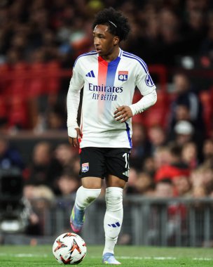 Lyon 'dan Malick Fofana UEFA Avrupa Ligi çeyrek final maçında Old Trafford, Manchester, İngiltere' de Manchester United - Lyon maçında 17 Nisan 2025