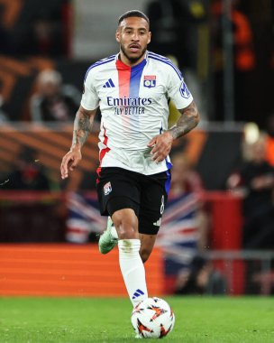 Lyon 'dan Corentin Tolisso UEFA Avrupa Ligi çeyrek final maçında Old Trafford, Manchester, İngiltere' de Manchester United - Lyon maçında 17 Nisan 2025