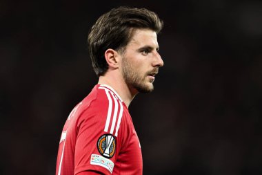 Manchester United 'ın Mason Mount' ı UEFA Avrupa Ligi çeyrek final maçında Manchester United - Lyon maçında Old Trafford, Manchester, Birleşik Krallık, 17 Nisan 2025