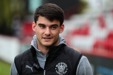 Blackpool 'dan Rob Apter, 18 Nisan 2025' te Lamex Stevenage, İngiltere 'deki Stevenage-Blackpool maçından sonra bir röportaj verdi.