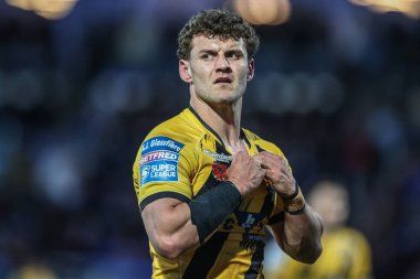 Castleford Tigers takımından George Lawler 17 Nisan 2025 'te Wakefield Trinity ile Castleford Tigers maçında Wakefield Stadyumu, Wakefield, İngiltere