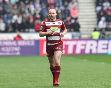 Wigan Warriors 'dan Liam Marshall 18 Nisan 2025' te Wigan Warriors 'a karşı The Brick Community Stadyumu, Wigan, İngiltere' de oynanan 8.