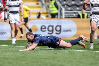 Hull KR 'dan James Batchelor, 18 Nisan 2025' te MKM Stadyumu 'nda oynanan Betfred Süper Lig 8. Raundda Hull FC, Hull KR' a karşı oynuyor.