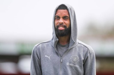 Blackpool 'dan CJ Hamilton, 18 Nisan 2025' te İngiltere 'deki Lamex Stevenage Stevenage' a karşı oynanan Sky Bet 1 maçı öncesinde geldi.