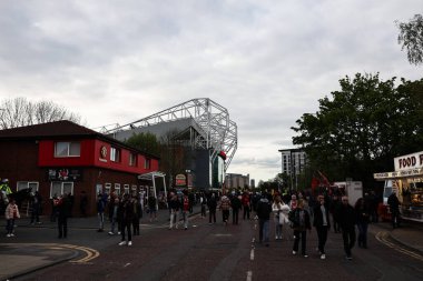 Manchester United 'ın UEFA Avrupa Ligi çeyrek finalleri öncesinde Old Trafford, Manchester, İngiltere' de oynanan Manchester United - Lyon maçının genel görünümü, 17 Nisan 2025
