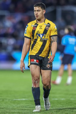Castleford Tigers takımından Daejarn Asi 17 Nisan 2025 'te Wakefield Trinity-Castleford Tigers maçında DIY Kitchens Stadyumu, Wakefield, Birleşik Krallık