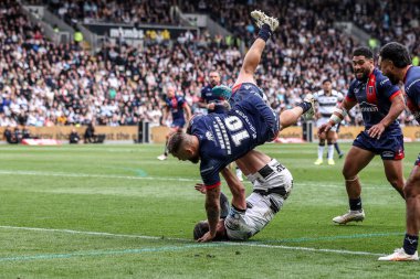 Hull KR 'dan Jared Waerea-Hargreaves, 18 Nisan 2025' te MKM Stadyumu 'nda oynanan Betfred Süper Lig 8. Raundunda Hull FC vs Hull KR' a karşı oynuyor.