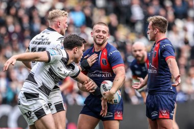 Hull KR 'dan Mikey Lewis, 18 Nisan 2025' te MKM Stadyumu 'nda oynanan Betfred Süper Lig 8. Raundunda Hull FC vs Hull KR maçında tepki gösterdi.