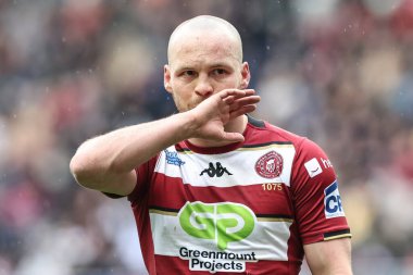 Wigan Warriors 'dan Liam Marshall 18 Nisan 2025' te Wigan Warriors 'a karşı The Brick Community Stadyumu, Wigan, İngiltere' de oynanan 8.