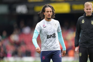Burnley 'den Hannibal Mejbri Gökyüzü İddia Şampiyonası öncesinde Watford Burnley' e karşı Vicarage Road, Watford, İngiltere, 18 Nisan 2025