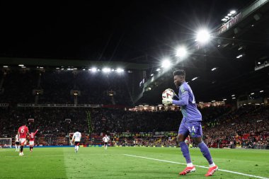 Manchester United 'dan Andr Onana, UEFA Avrupa Ligi çeyrek final maçında Manchester United' a karşı Old Trafford, Manchester, Birleşik Krallık, 17 Nisan 2025