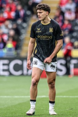 Hull FC 'den Lewis Martin, Betfred Süper Lig 8. Raundda Hull FC, Hull KR' a karşı MKM Stadyumu, Hull, Birleşik Krallık 'ta oynanan karşılaşma öncesi ısınma maçında 18 Nisan 202