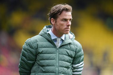 Burnley 'nin Scott Parker teknik direktörü Gökyüzü İddia Şampiyonası maçı öncesinde Watford Burnley' e karşı Vicarage Road, Watford, İngiltere, 18 Nisan 2025
