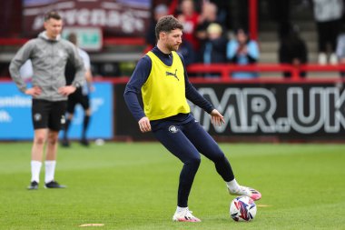 Blackpool 'dan James Husband 18 Nisan 2025' te İngiltere 'nin Stevenage Stadyumu' nda oynanan Sky Bet 1 karşılaşması öncesinde oynanan maç öncesi ısınma maçında