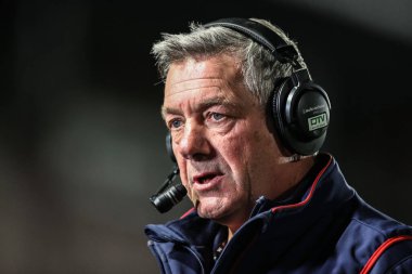 Wakefield Trinity 'nin baş antrenörü Daryl Powell, 17 Nisan 2025' te Wakefield, İngiltere 'deki DIY Kitchens Stadyumu' nda oynanan Betfred Süper Lig 8.