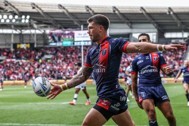 Hull KR 'dan Oliver Gildart, 18 Nisan 202' de MKM Stadyumu 'nda oynanan Betfred Süper Lig 8. Raundda Hull FC vs Hull KR karşılaşmasını kutluyor.