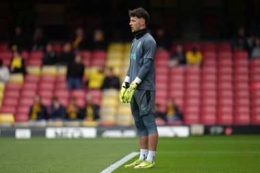 Burnley 'den James Trafford Gökyüzü İddia Şampiyonası' ndan önce Watford, Burnley 'e karşı Vicarage Road, Watford, İngiltere, 18 Nisan 2025