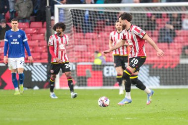 Sheffield United takımından Ben Brereton Daz 18 Nisan 2025 'te Sheffield United' ın Cardiff City 'e karşı oynadığı maçta sahada.