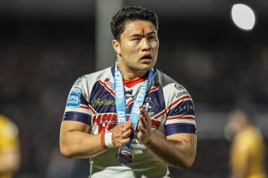 Wakefield Trinity 'den Mason Lino, 17 Nisan 2025' te Wakefield, İngiltere 'deki DIY Kitchens Stadyumu' nda oynanan 8.