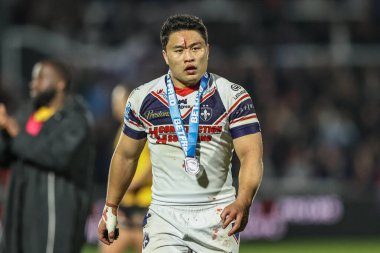 Wakefield Trinity 'den Mason Lino, 17 Nisan 2025' te Wakefield, İngiltere 'deki DIY Kitchens Stadyumu' nda oynanan 8.