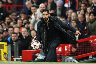 Manchester United 'ın Ruben Amorim teknik direktörü UEFA Avrupa Ligi çeyrek final maçında Manchester United - Lyon maçında Manchester United - Old Trafford, Manchester, İngiltere, 17 Nisan 2025
