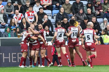 Wigan Warriors 'dan Jai Field, 18 Nisan 2025' te İngiltere 'nin Wigan şehrindeki The Brick Community Stadyumu' nda oynanan 8.