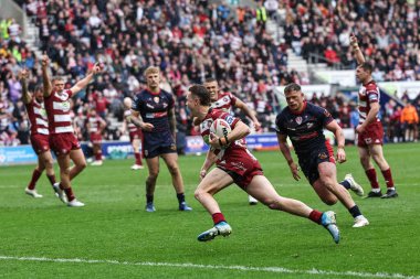 Wigan Warriors 'dan Jai sahası, 18 Nisan 2025' te İngiltere 'nin Wigan şehrindeki Brick Community Stadyumu' nda oynanan 8.