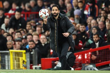 Manchester United 'ın Ruben Amorim teknik direktörü UEFA Avrupa Ligi çeyrek final maçında Manchester United - Lyon maçında Manchester United - Old Trafford, Manchester, İngiltere, 17 Nisan 2025