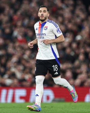 UEFA Avrupa Ligi çeyrek final karşılaşmasında Lyon 'dan Rayan Cherki Manchester United ile Old Trafford, Manchester, Birleşik Krallık, 17 Nisan 2025