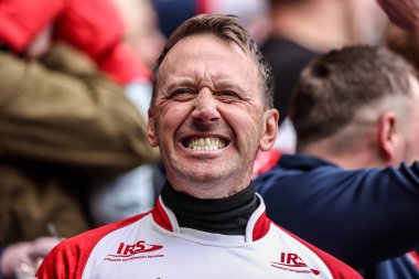 Hull KR taraftarları, 18 Nisan 2025 'te MKM Stadyumu' nda oynanan Betfred Süper Lig 8. Maçı 'nda Hull FC, Hull KR' a karşı oynanan final maçını kutluyorlar.