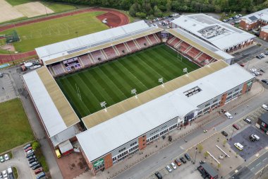 Leigh Spor Köyü 'nün hava görüntüsü Betfred Süper Lig 8. Raundu öncesinde Leigh Leopards ile Warrington Wolves maçı Leigh Spor Köyü, Leigh, İngiltere, 19 Nisan 2025