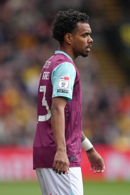 Burnley takımından Lucas Pires 18 Nisan 2025 'te Watford-Burnley maçı sırasında Vicarage Road, Watford, İngiltere' de oynandı.