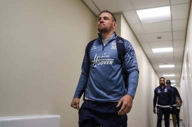 Warrington Wolves takımından Matt Dufty, 19 Nisan 2025 'te Leigh Spor Köyü' nde oynanan 8. Betfred Süper Lig karşılaşması öncesinde geldi.