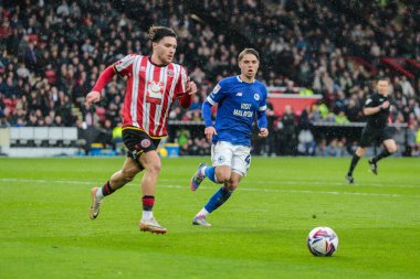 18 Nisan 2025 'te Sheffield United, Sheffield Lane, İngiltere' de Cardiff City 'e karşı oynanan Sky Bet Şampiyonası maçında