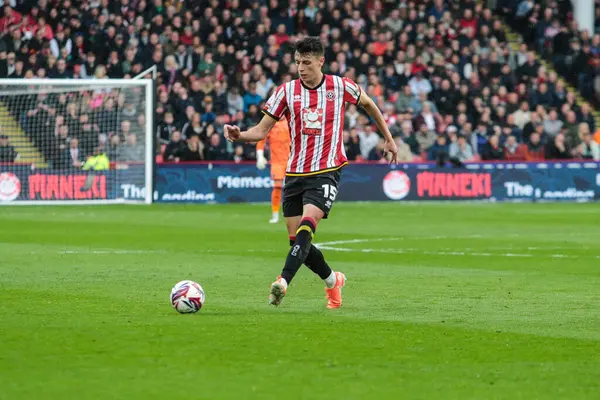 Sheffield United takımından Anel Ahmedhodi 18 Nisan 2025 'te Sheffield United' ın Cardiff City 'e karşı oynadığı maçta sahada.