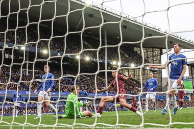 Manchester City 'den Nico O' Reilly Premier League maçında 0-1 öne geçiyor Everton Manchester City ile Goodison Park, Liverpool, İngiltere, 19 Nisan 2025