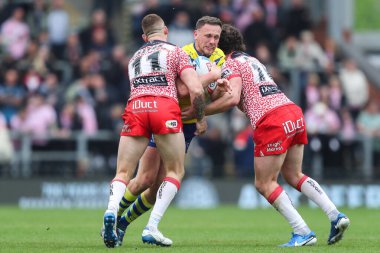 Warrington Wolves 'tan Ben Currie, 19 Nisan 2025' te Leigh Spor Köyü 'nde oynanan Betfred Süper Lig 8. Raundunda Leigh Leopards' a karşı Warrington Wolves 'la karşı karşıya geldi.