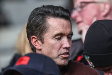 Rob McElhenney, 21 Nisan 2025 'te Bloomfield Road, Blackpool, İngiltere' de oynanan Blackpool-Wrexham maçına katıldı.