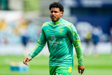 Norwich City 'den Onel Hernandez, 21 Nisan 2025' te Londra 'nın The Den kentinde oynanan Sky Bet Şampiyonası karşılaşmasından önce ısınıyor.
