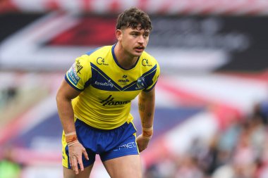 Warrington Wolves takımından Jordy Crowther 19 Nisan 2025 'te Leigh Spor Köyü' nde oynanan Betfred Süper Lig 8. Raundunda Leigh Leopards ve Warrington Wolves maçında
