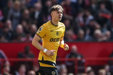 Wolverhampton Wanderers takımından Jrgen Strand Larsen Premier League maçında Manchester United 'a karşı Wolverhampton Wanderers, Old Trafford, Manchester, İngiltere, 20 Nisan 2025