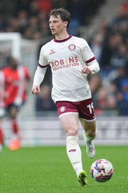 Bristol City 'den George Tanner 21 Nisan 2025' te Luton Town - Bristol City maçı sırasında İngiltere 'nin Lutworth Road, Luton şehrinde oynanacak.