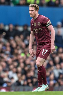 Manchester City 'den Kevin De Bruyne Premier League maçı sırasında Everton Manchester City ile Goodison Park, Liverpool, İngiltere, 19 Nisan 2025
