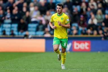 Norwich City 'den Liam Gibbs, 21 Nisan 2025' te İngiltere 'nin başkenti Londra' da oynanan Millwall-Norwich City maçında maç yapıyor.