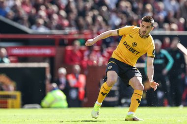 Wolverhampton Wanderers takımından Pablo Sarabia, Manchester United 'ın 20 Nisan 2025' te Old Trafford, Manchester, İngiltere 'de Wolverhampton Wanderers' a karşı oynadığı Premier League maçında serbest vuruşunu 0-1 yaptı.